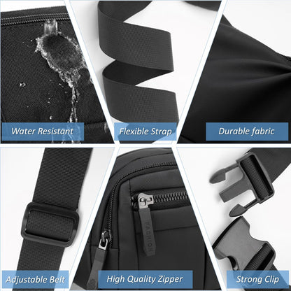 Water-resistant material detail of durable fanny pack fabric