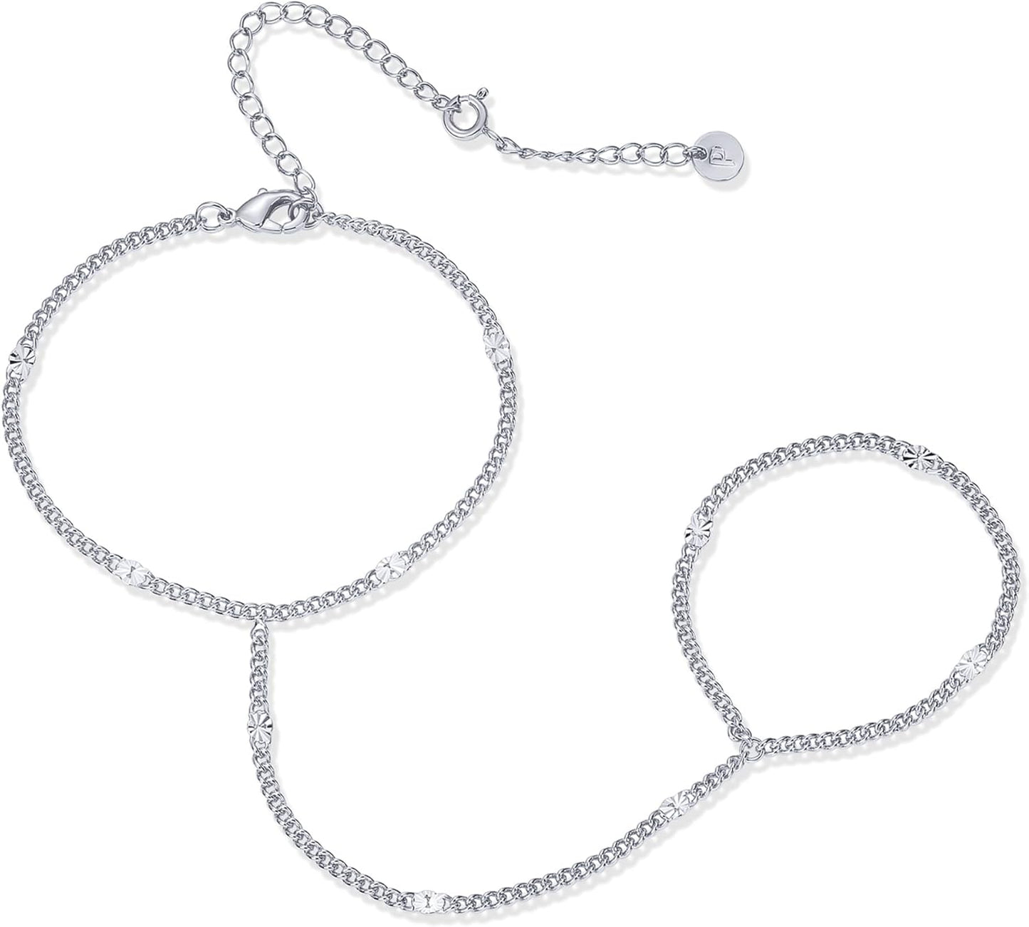 PAVOI 14K Gold Plated Hand Chains for Women - Adjustable Hand Chain Bracelet and Ring - Trendy Gold Handchain Bracelet Stack Summer Jewelry - Beads, Pearl, and Cubic Zirconia Body Jewelry