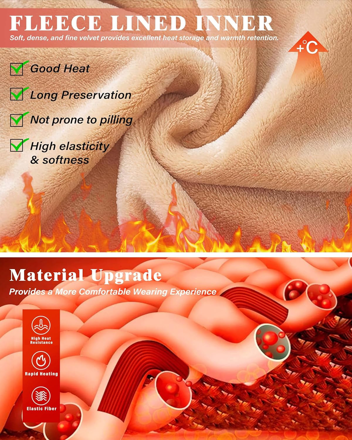 Close up of soft fleece lining inside thermal pantyhose leggings
