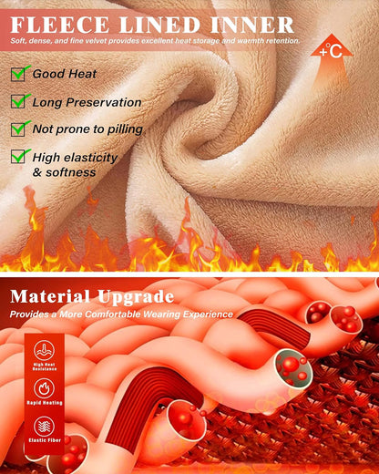 Close up of soft fleece lining inside thermal pantyhose leggings
