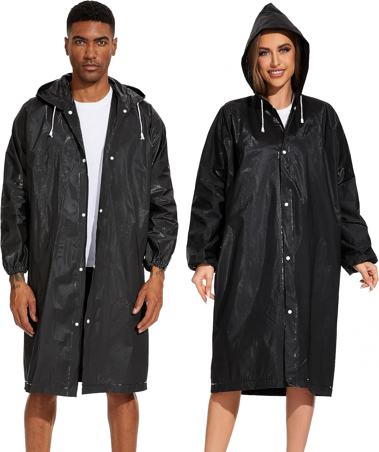 Multiple colors of OFFITECTURE rain ponchos displayed together