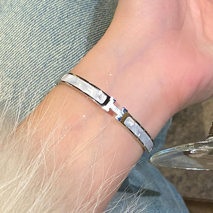 Fashion H Bracelet Stainless Steel Bracelet Jewelry H Bangle Cuff Bracelet Birthday Gift for Women