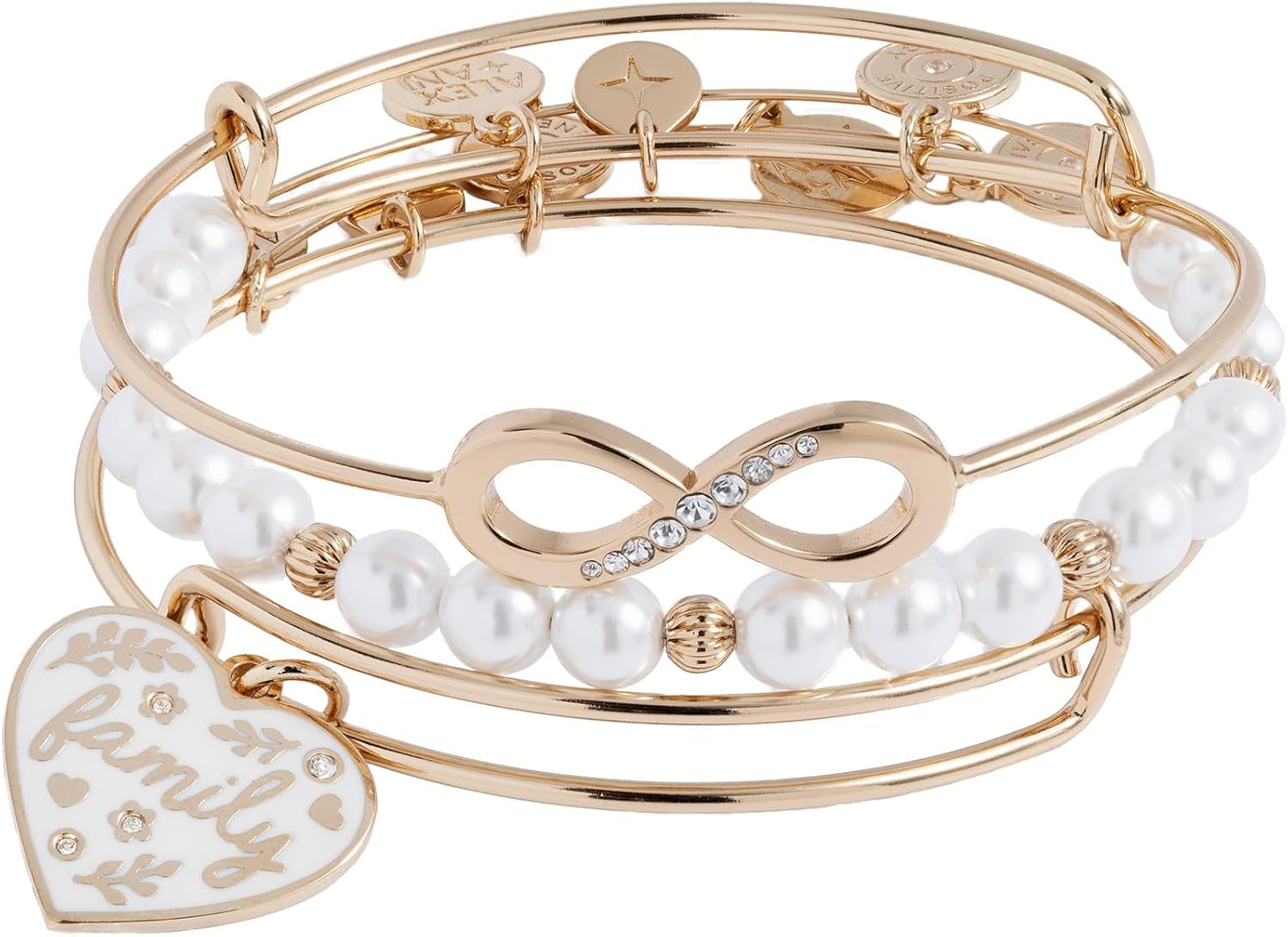 Three matching paw print bangles from Alex and Ani