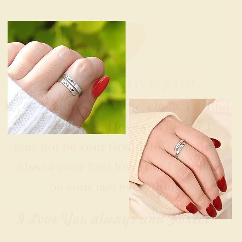 Vintage twist spiral adjustable love ring design