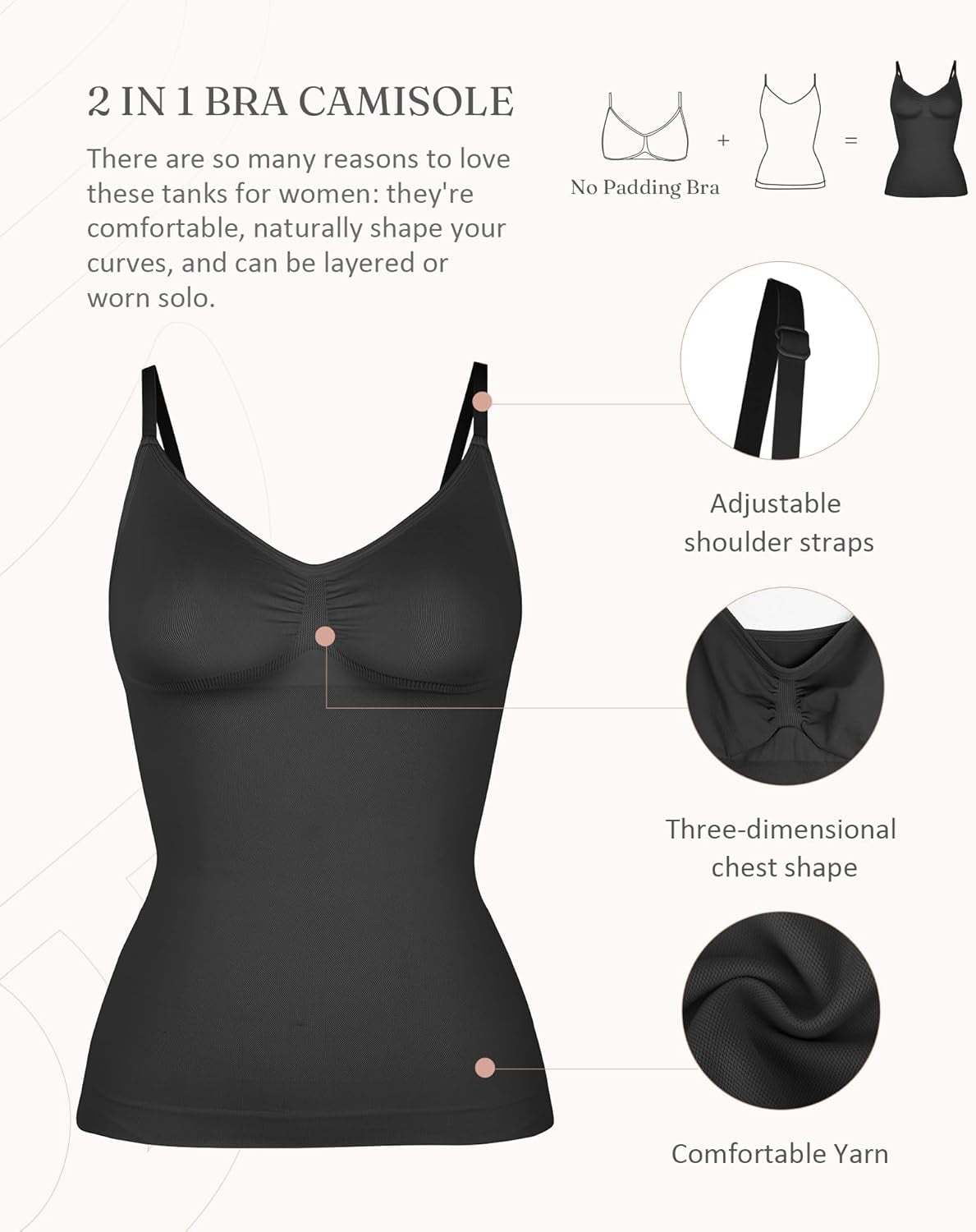 Woman wearing Feelingirl V-neck shapewear tank top