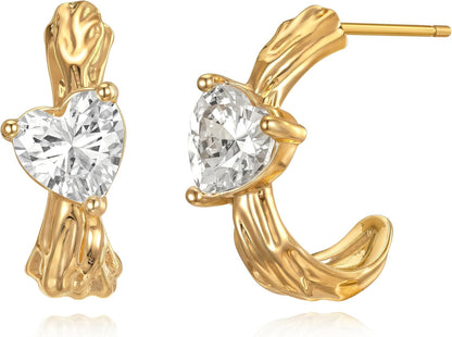 MYEARS Women Hoop Earrings Gold 14K Gold Filled Small Simple Handmade Hypoallergenic Everyday Illusion Jewelry