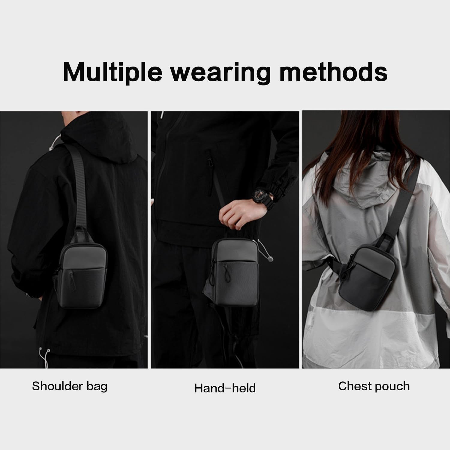 Lightweight crossbody sling bag for men and women runners