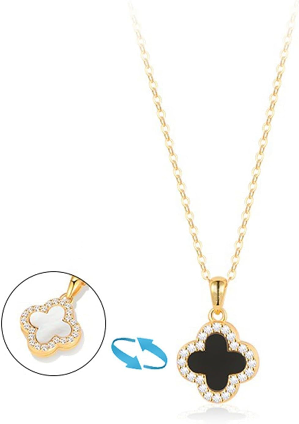 Four Leaf Clover Necklace for Women,14K Gold Plated Dainty Lucky Clover Pendent Necklace Trendy Cute Simple Women'S Jewelry Gift