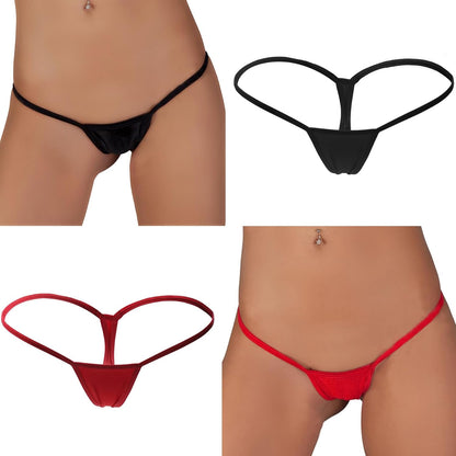 Model wearing women g-string thong underwear low rise fit