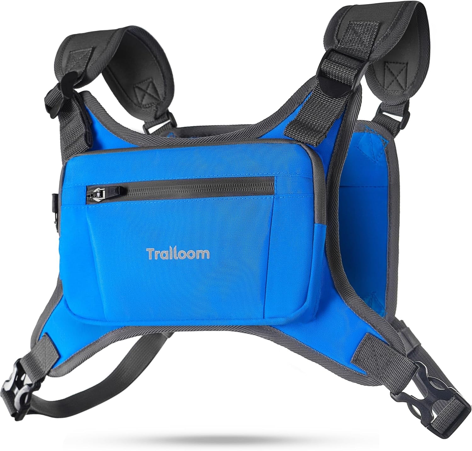 Running chest pack with multiple compartments for fitness essentials