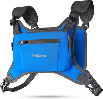 Running chest pack with multiple compartments for fitness essentials
