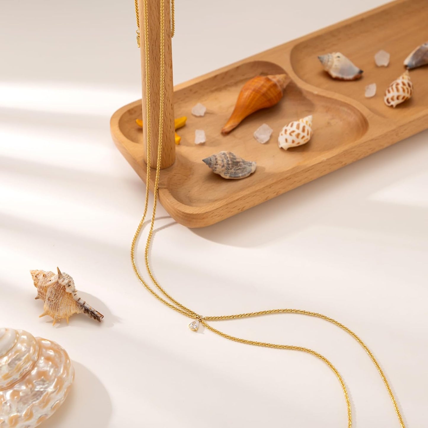 MOODEAR Christmas Gifts Waist Chain for Women - Waterproof 14K Gold Plated/Silver Layered Belly Beads Chains with Drop Cubic Zirconia Body Chain Jewelry Sexy Bikini Belt Gift for Summer Beach