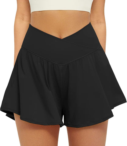 Fireswan crossover athletic shorts women butterfly design
