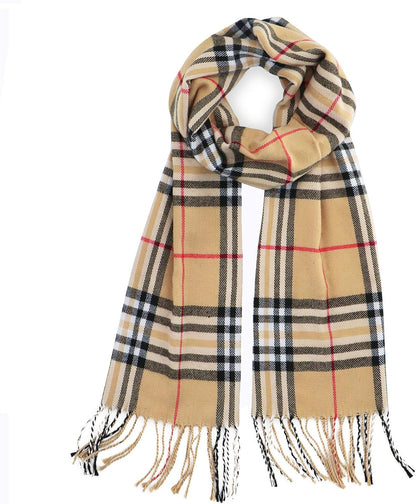 Vimate Plaid Scarf for Men Women Super Soft Classic Tartan Checkered Neck Scarves