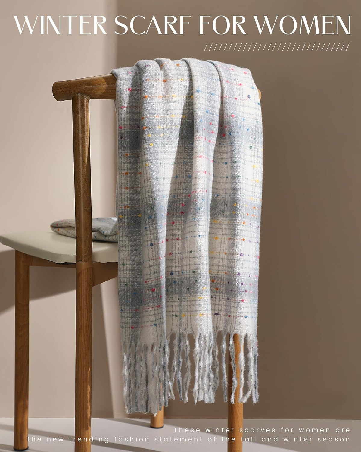 Winter Scarf for Women - Premium Blanket Scarf for Women Winter, Cozy Fashion Scarves Accessory 78.7"X24.8"