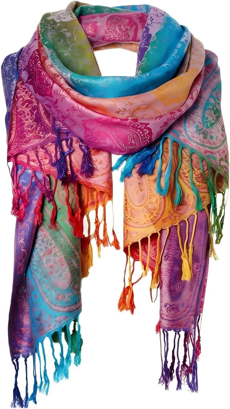 Fashion Women'S Silk Scarf Luxury Satin Shawl Wraps