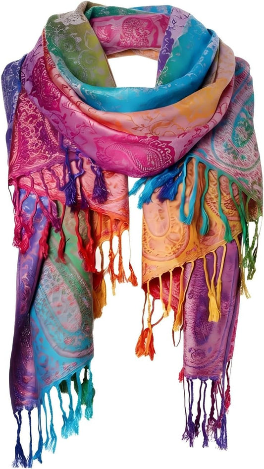 Fashion Women'S Silk Scarf Luxury Satin Shawl Wraps
