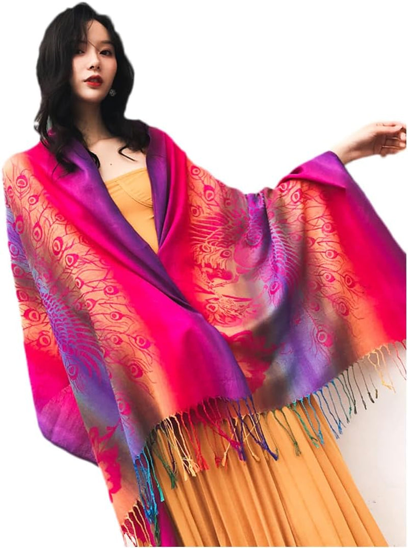 Fashion Women'S Silk Scarf Luxury Satin Shawl Wraps