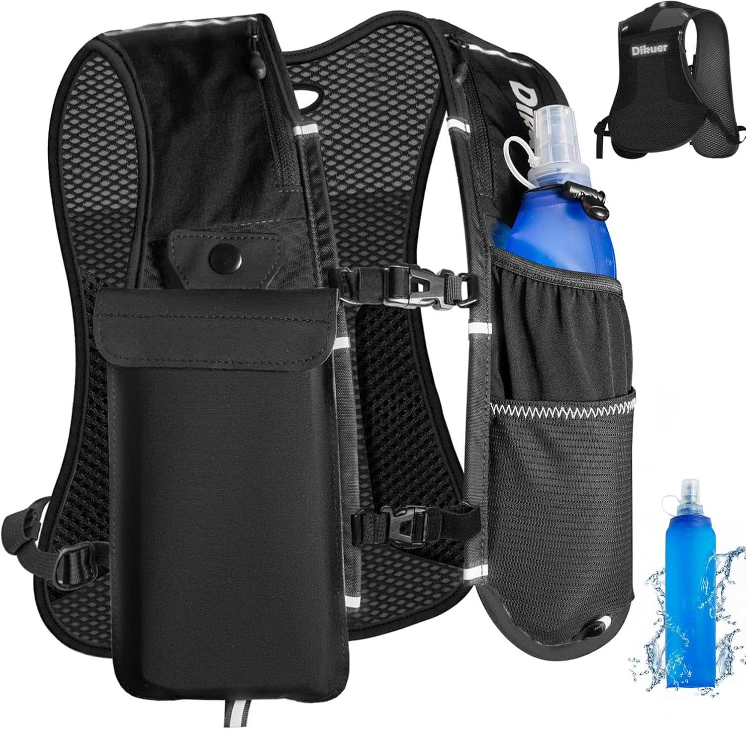 Lightweight hydration running vest for women front view