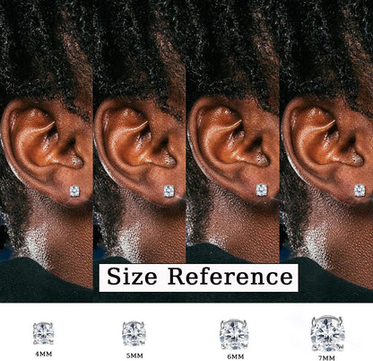 Jstyle 4-7MM Magnetic Earrings for Men Women Shiny round Cubic Zirconia Stud Earrings for Non-Pierced Ears Hypoallergenic Stainless Steel Fake Earrings Not Easy to Fall Off