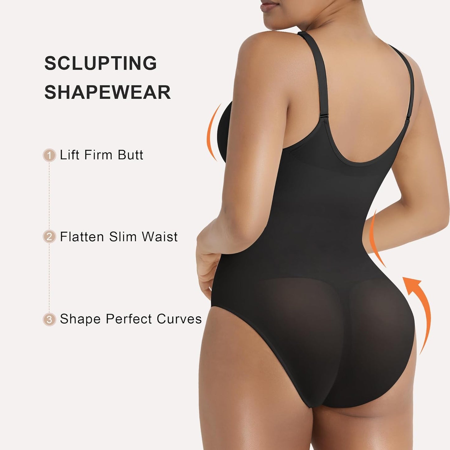 Seamless tummy control bodysuit with inner zipper detail