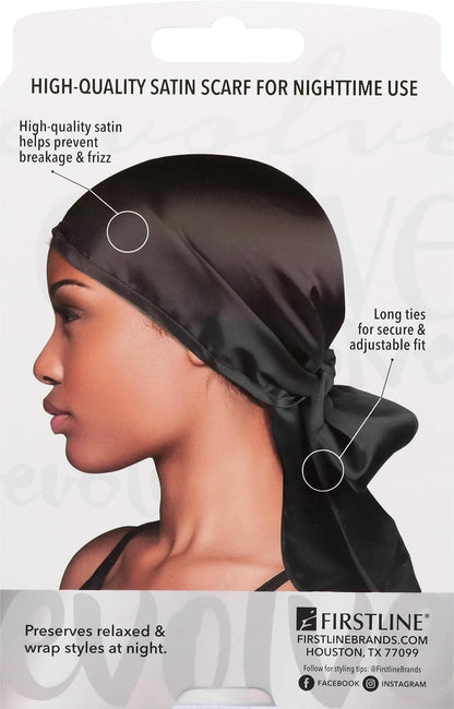 Evolve Satin Wrap Scarf, Black