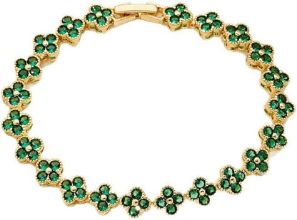 18K Gold-Plated Mother of Pearl Enamel, Adjustable Clover Lucky Bracelet for Women