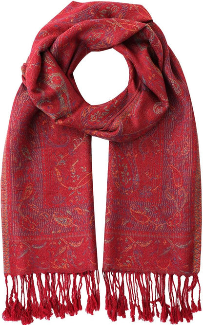 Umjetnost Womens Soft Silky Pashmina Rave Scarf Paisley Pattern Pashmina Shawl Wrap with Fringes