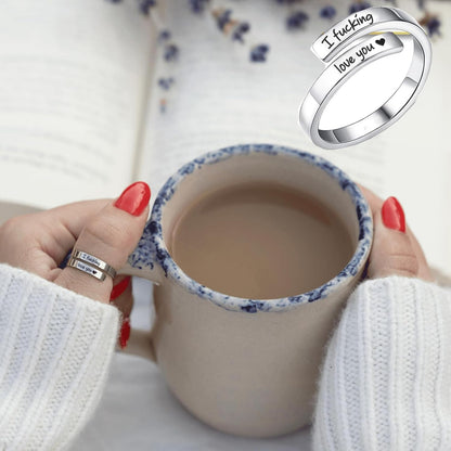 I Fcking Need You ring packaged with gift bag and personalized message card
