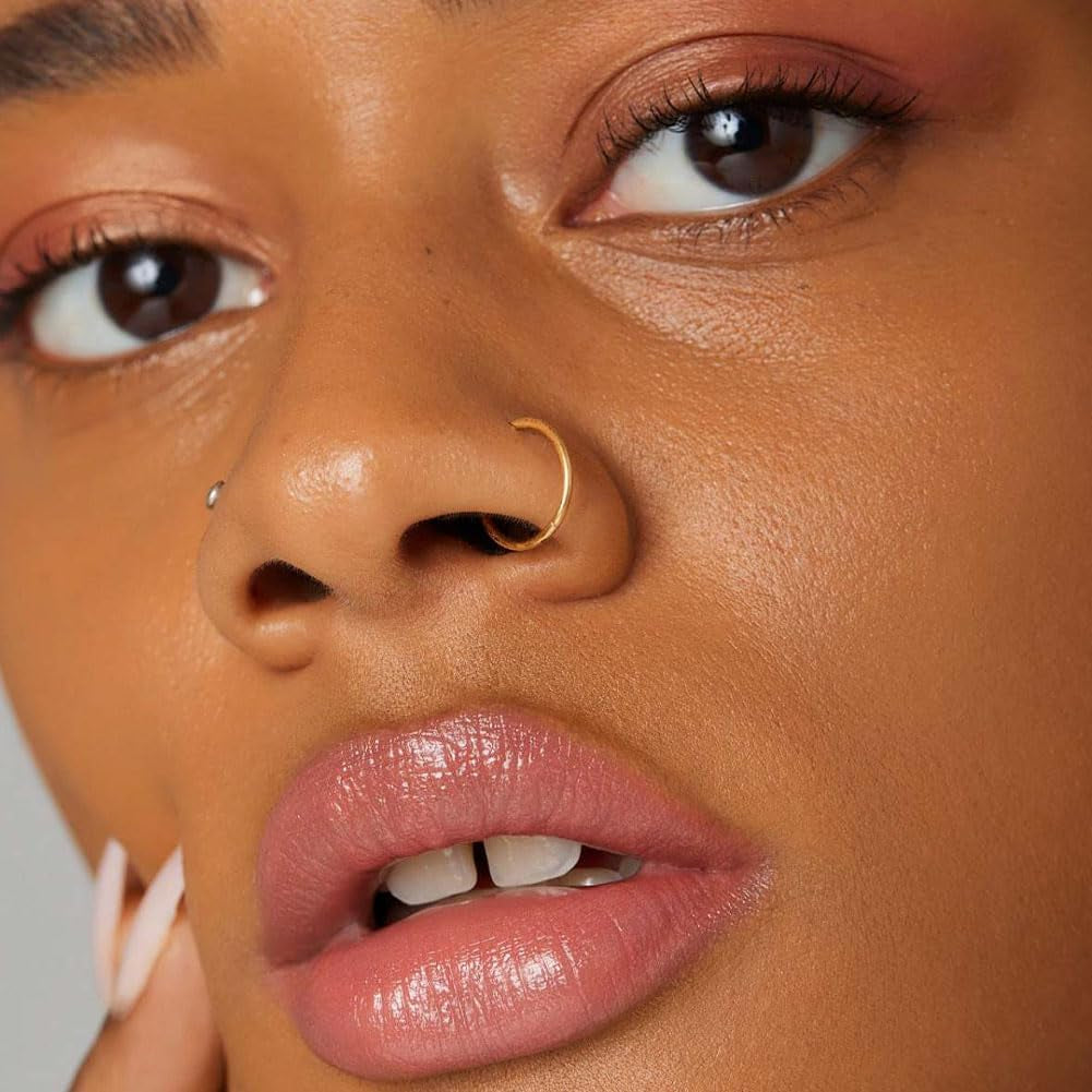 30PCS Non Piercing Lip Ring, Fake Nose Ring Clip On, Stainless Steel Faux Lip Ring Jewelry for Women, Men