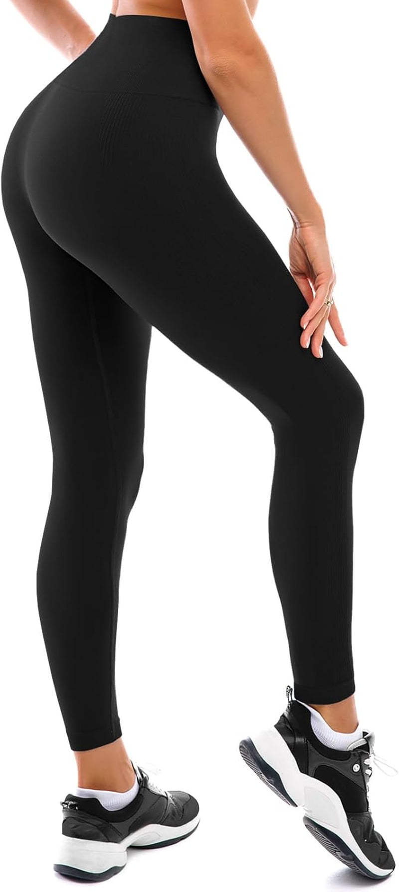 High waisted leggings buttery soft fabric stretching movement