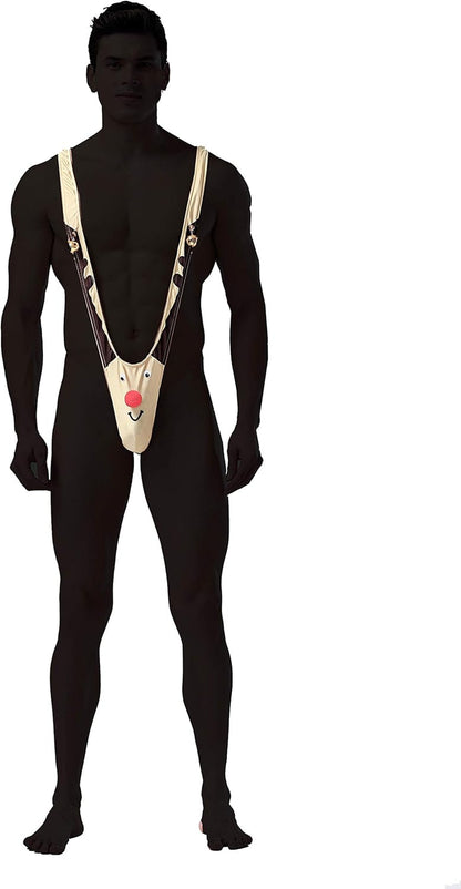 Novelty reindeer antlers design on men's thong underwear