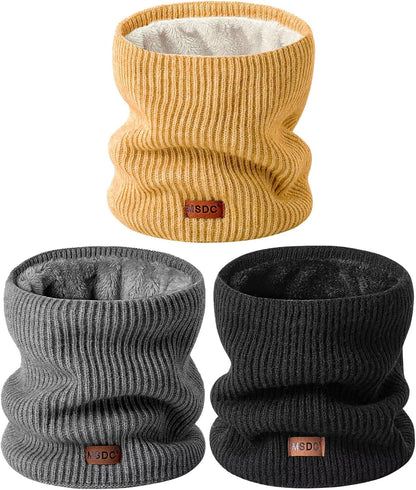 Winter Neck Gaiters for Men 3 Pack,Neck Warmer Men Women with Thermal Thick Warm Fleece Lined Cold Weather