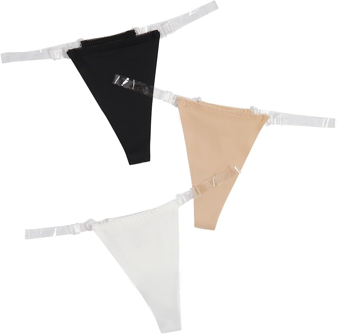 3-pack GORGLITTER thong panties stacked showing all three pairs
