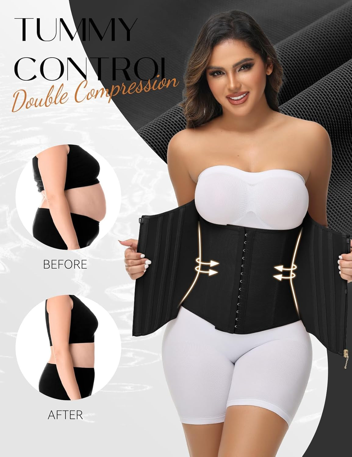 SHAPSHE tummy control waist trainer front closure detail