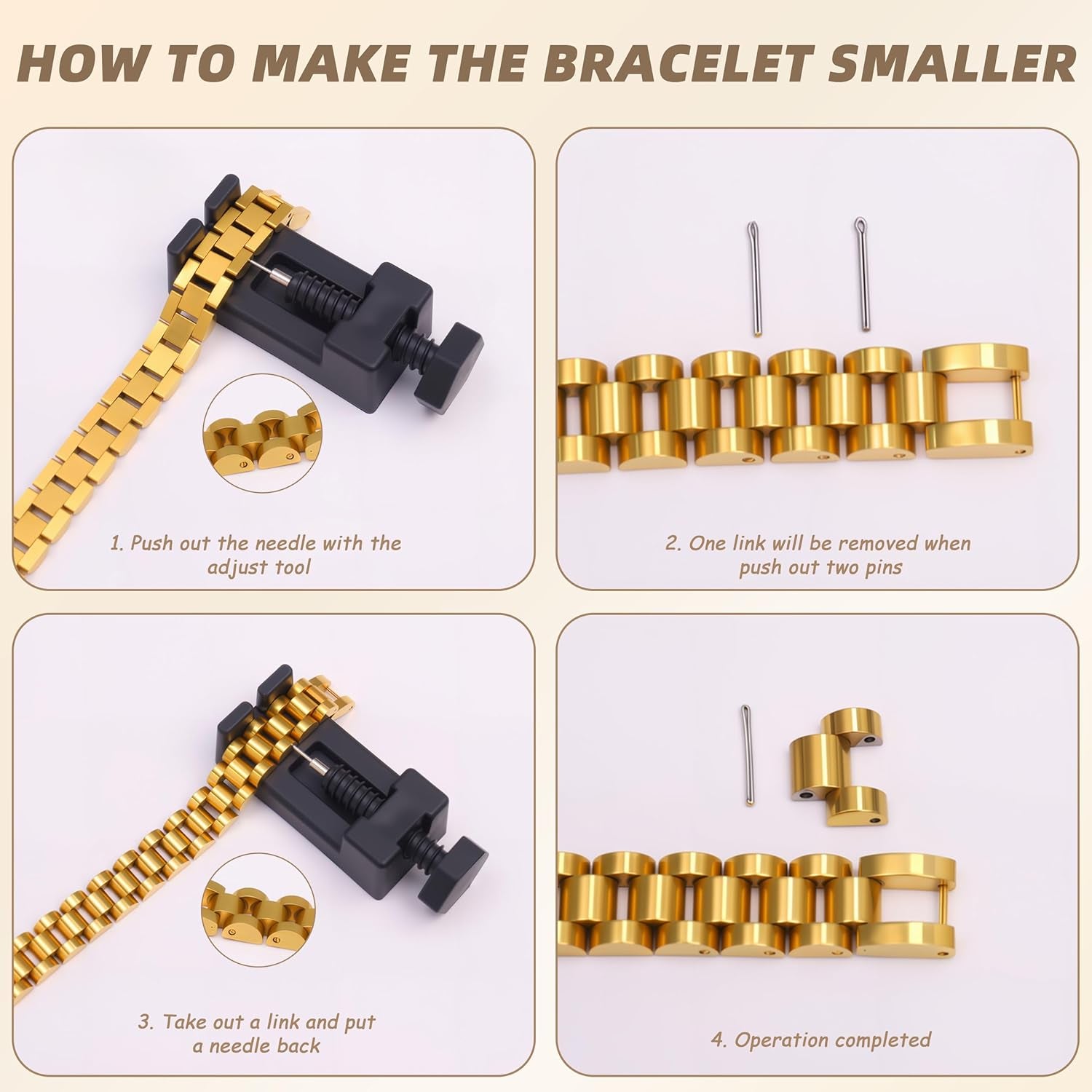 18K Gold Clover Bracelet for Women - Stackable Crystal Love Bangle & Friendship Link Bracelets, Non-Tarnish Stainless Steel Trendy Jewelry Gift with Adjustable Tool