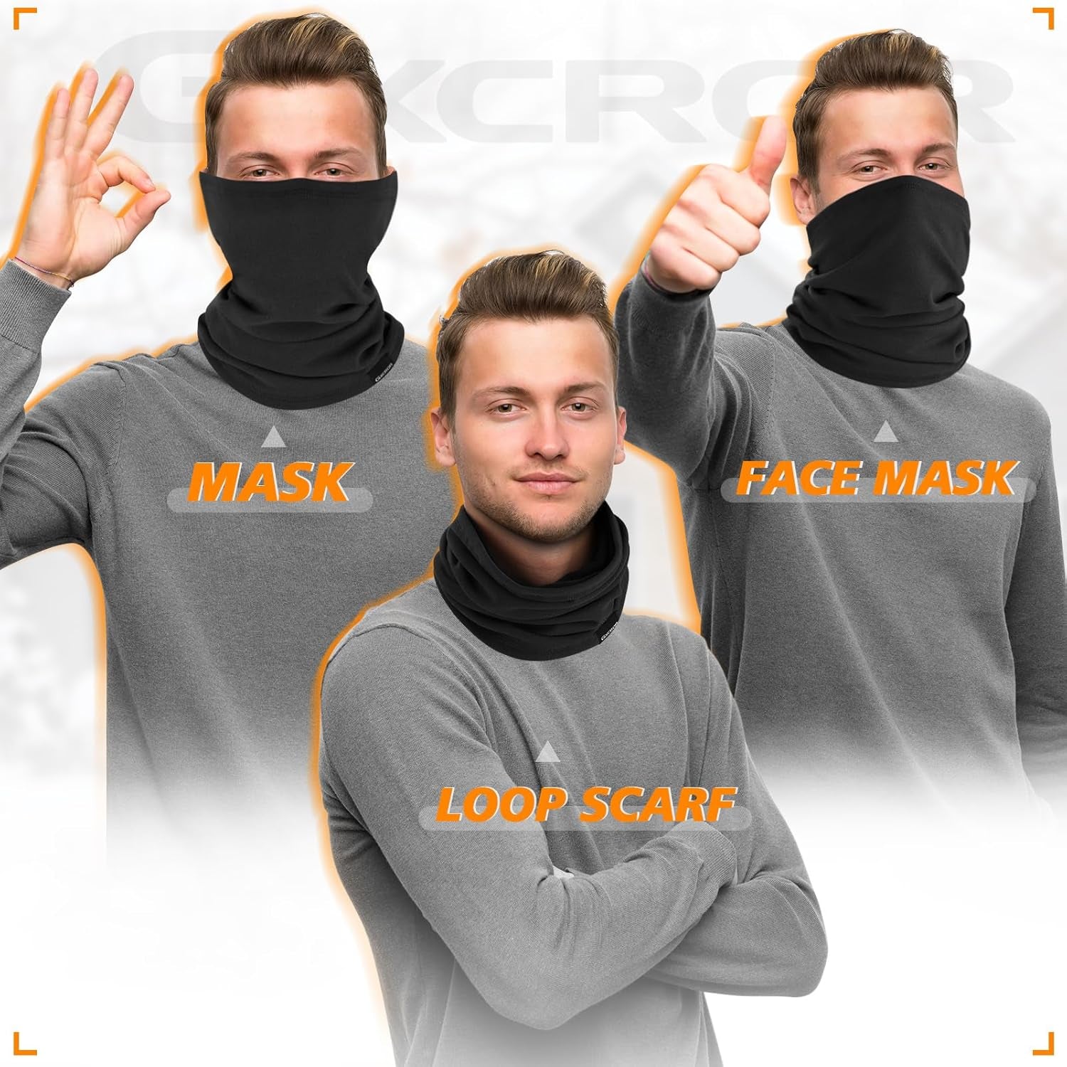 GXCROR Neck Warmer Winter Face Mask Fleece Neck Gaiter Ski Face Cover Cold Weather Scarf for Men & Women