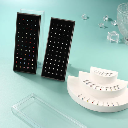 THUNARAZ Straight L Shaped Stainless Steel Nose Studs Rings Piercing Pin Body Jewelry 20G-22G 1.5Mm 2Mm 2.5Mm