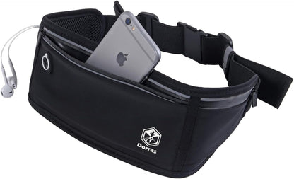 Running phone holder belt showing secure smartphone compartment and storage