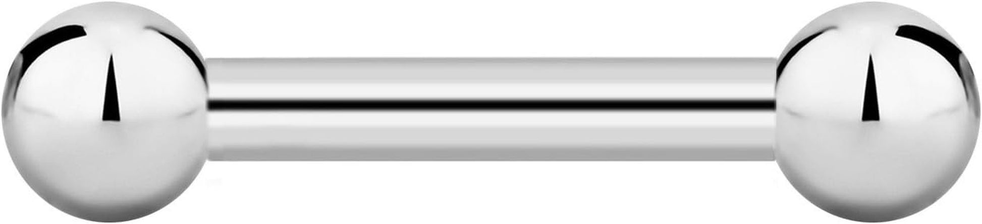 Forbidden Body Jewelry Nipple Barbell, Nipple Bars, Silver Nipplerings Piercing Surgical Steel 8G - 18G Straight Barbell Body Jewelry (Sold Individually)