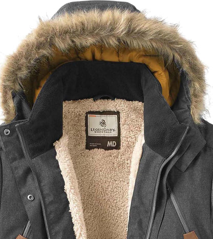 Back view of women's water resistant anorak parka with drawstrings