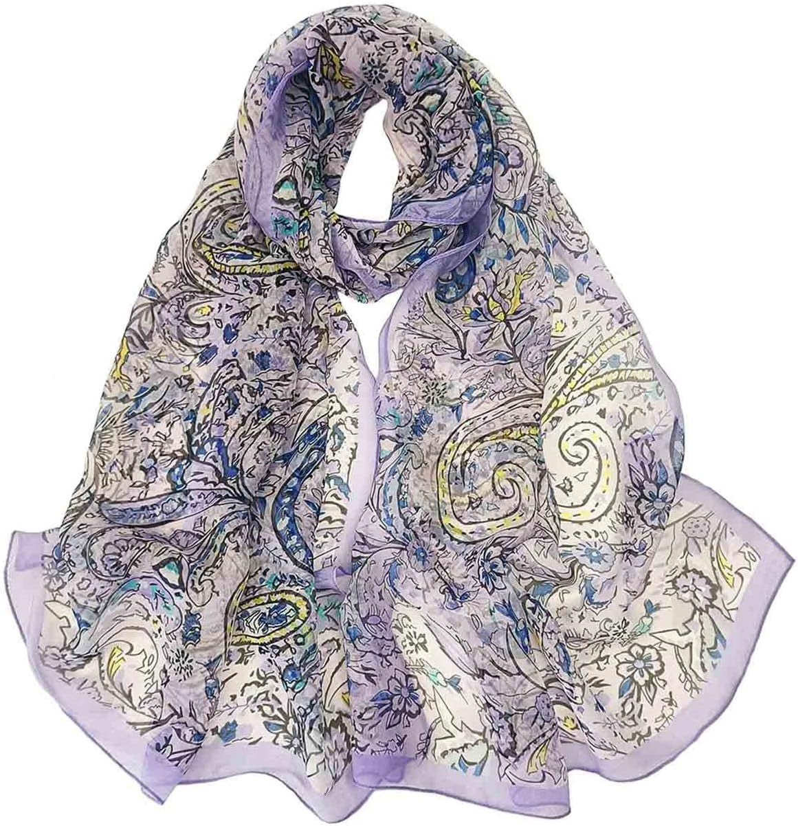 Pokeedioty Scarfs for Women Lightweight Scarves Elegant Floral Pattern Sheer Scarfs Shawls Wraps