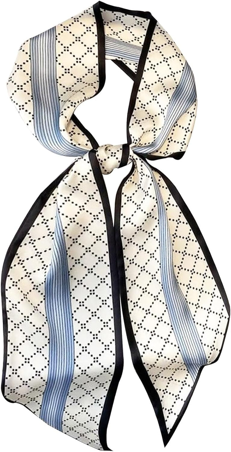 Head Scarf Hair Neck Scarves for Women Purse Bag Scarfs for Handbags Silky Long Thin Satin Headscarf Fashion