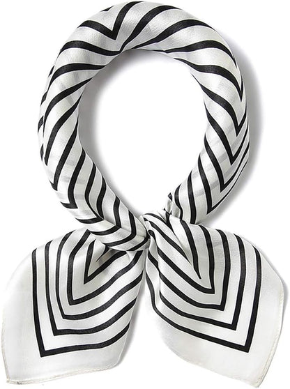 ANDANTINO 100% Mulberry Silk Scarf -21” Lightweight Square Neckerchief – Breathable Digital Printed Scarves with Gift Packed