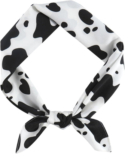 GERINLY Silk Hair Scarf Animal Print Leopard Neck Scarf Summer Neckerchief for Women Bag Purse Accessory