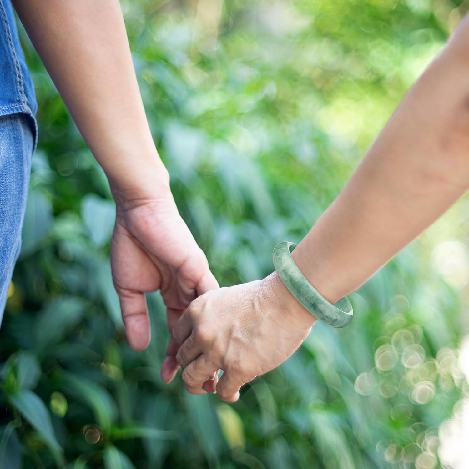 Landical 2.4'' Natural Jade Bracelet for Women Jade Bangle Bracelets with Box Good Luck Bangle Christmas Jewelry Gift