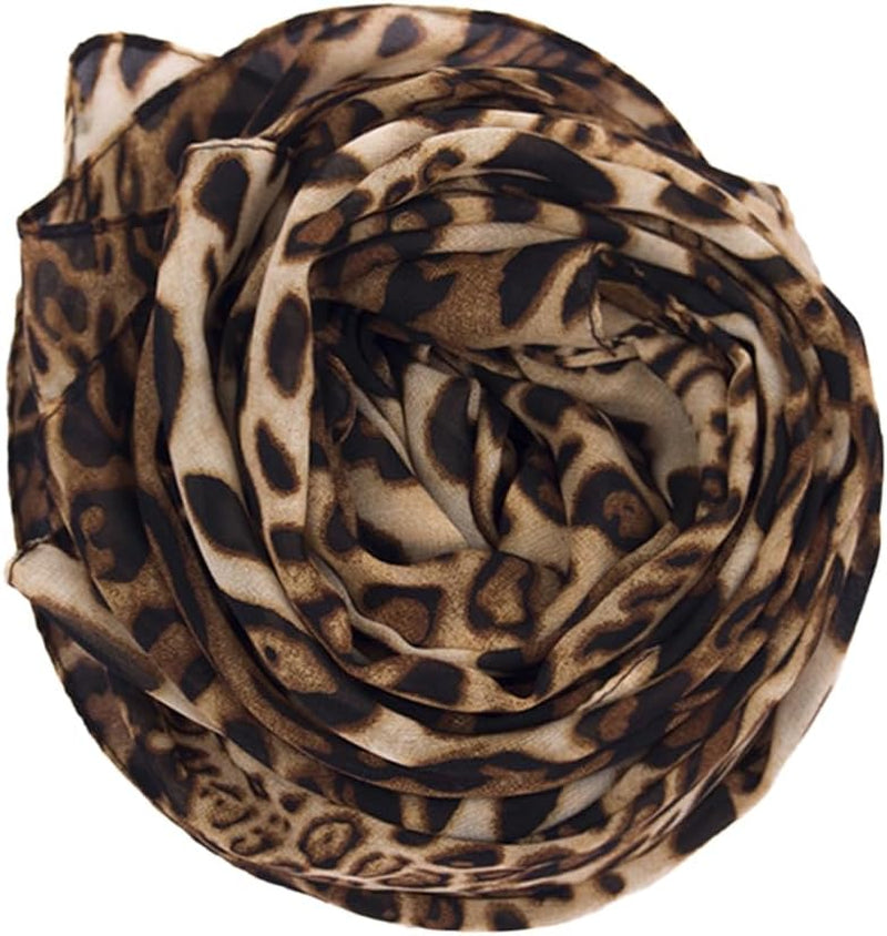 Womens Leopard Print Shawl Scarf - Lightweight Wrap Scarves Shawl Cheetah Scarves for Spring Summer Season