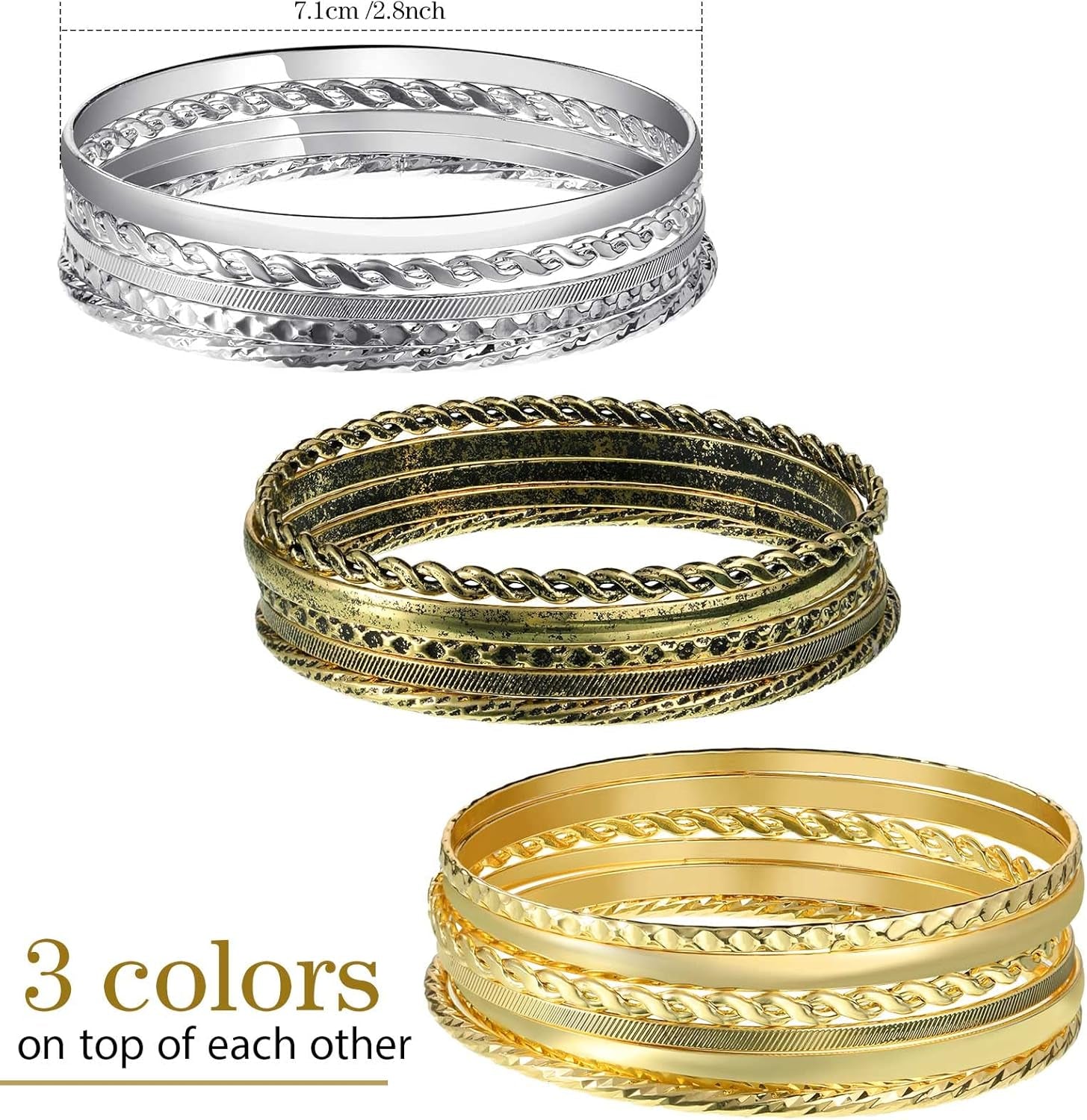Full collection of 16 Indian bangles showing various styles and colors