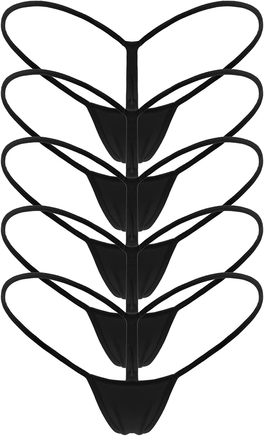 Mbotnee stretch micro thongs laid flat display