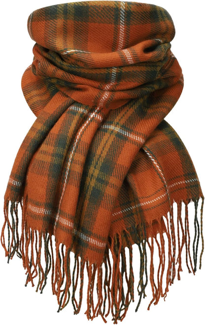 Ysense Winter Scarf for Women, Fashion Long Plaid Scarves Warm Big Tartan Blanket Wrap Shawl Ladies Gifts